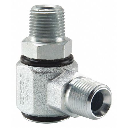 Kxpeed 90 Degree -6 AN Male Flare To 1/2 NPT Male Swivel Adapter Fitting – Silver, Full Flow